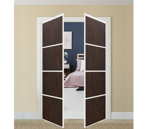 Nova Pivot Closet Doors - Style 04 | Panel Door | Swing Door | Black Walnut | Buy Doors Online