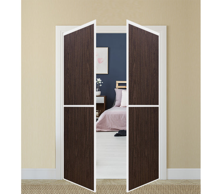 Nova Pivot Closet Doors - Style 02 | Panel Door | Swing Door | Black Walnut