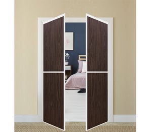 Nova Pivot Closet Doors - Style 02 | Panel Door | Swing Door | Black Walnut | Buy Doors Online