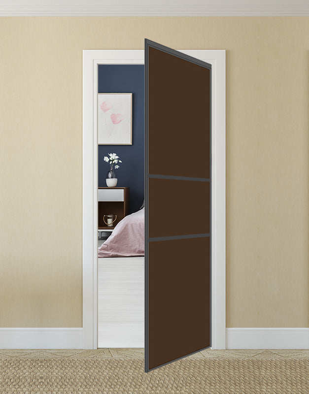 Nova Pivot Closet Doors - Style 06 | Glass Door | Swing Door | Brown