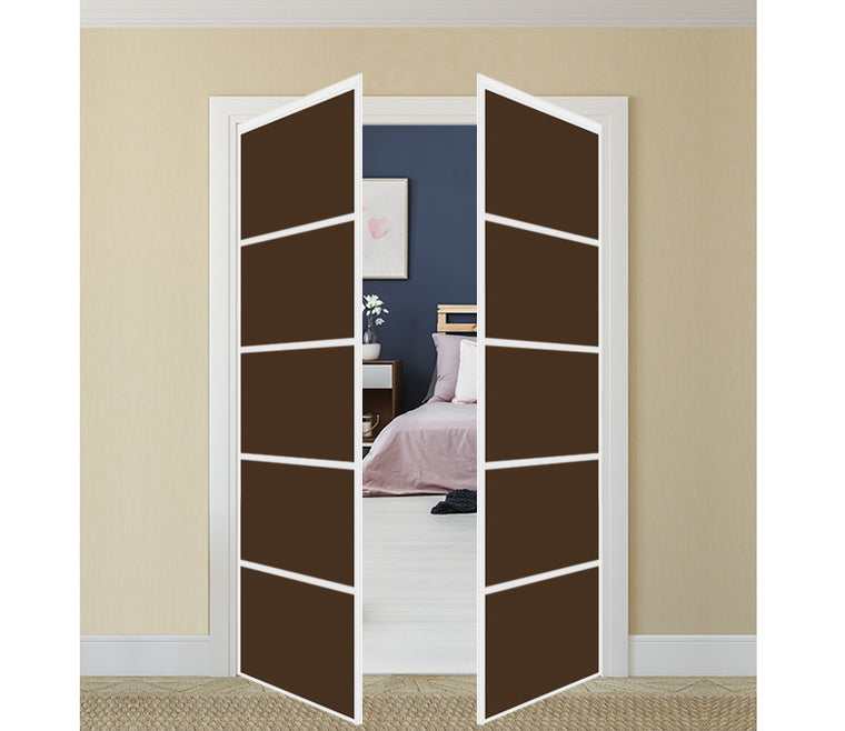 Nova Pivot Closet Doors - Style 05 | Glass Door | Swing Door | Brown