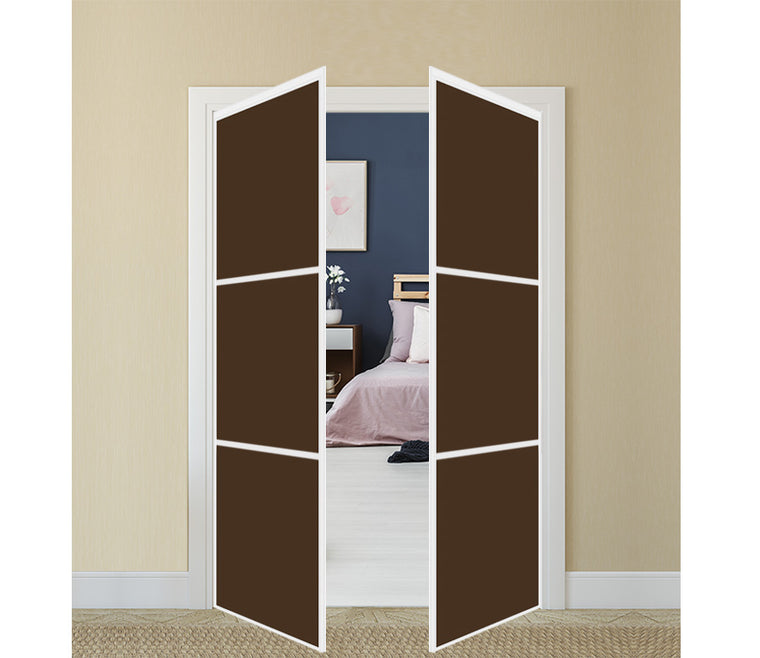 Nova Pivot Closet Doors - Style 03 | Glass Door | Swing Door | Brown