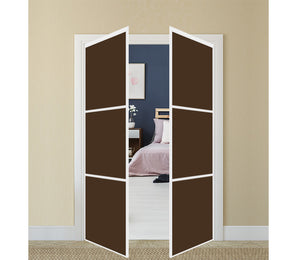 Nova Pivot Closet Doors - Style 03 | Glass Door | Swing Door | Brown | Buy Doors Online