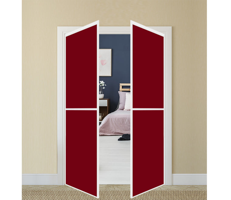 Nova Pivot Closet Doors - Style 02 | Glass Door | Swing Door | Burgundy