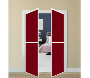 Nova Pivot Closet Doors - Style 02 | Glass Door | Swing Door | Burgundy | Buy Doors Online
