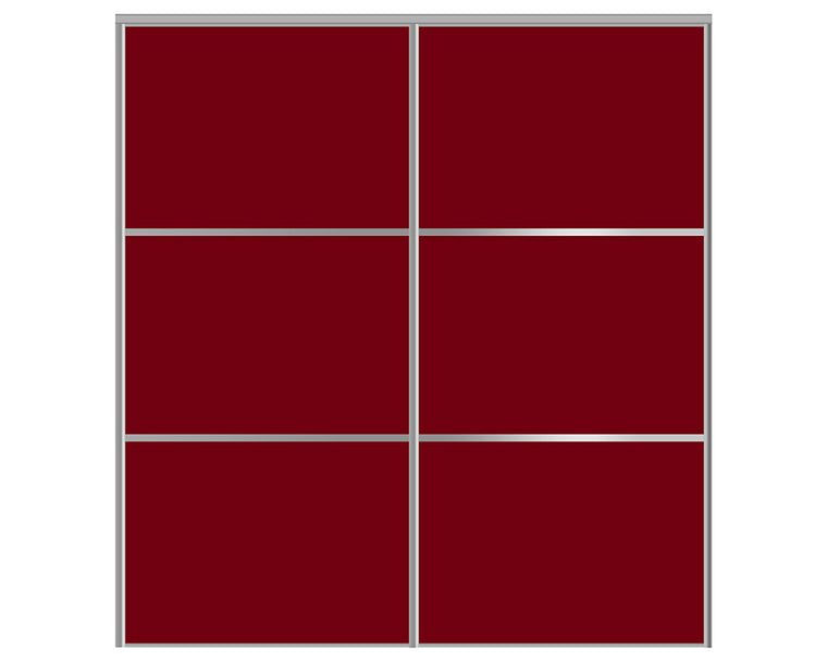 Nova Sliding Closet Doors - Style 03 | Glass Door | Burgundy