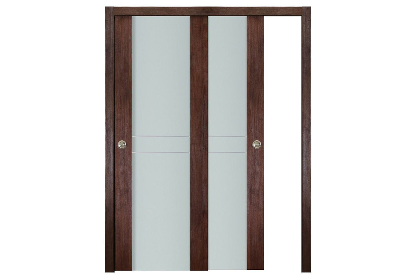 Nova Italia Vetro 2HC Prestige Brown Laminate Interior Door| ByPass Door
