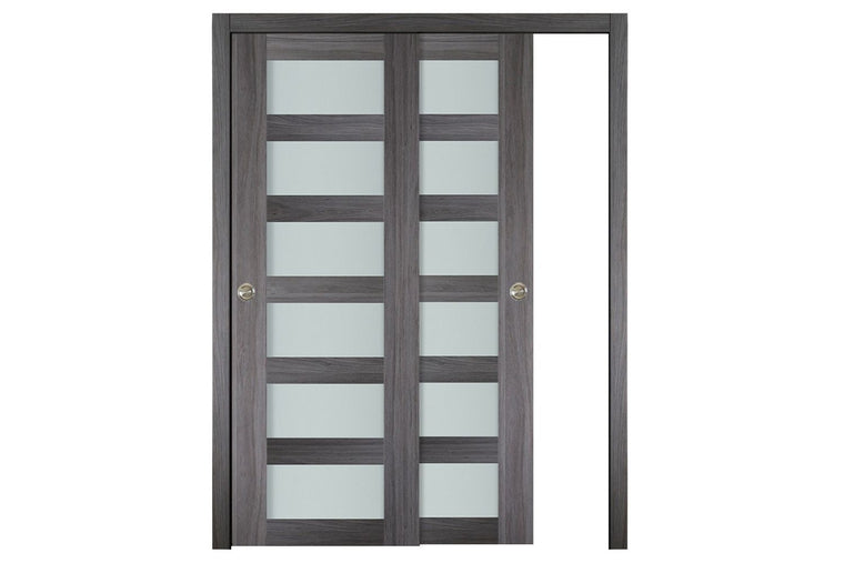 Nova Italia Vetro 6 Lite Swiss Elm Laminate Interior Door| ByPass Door