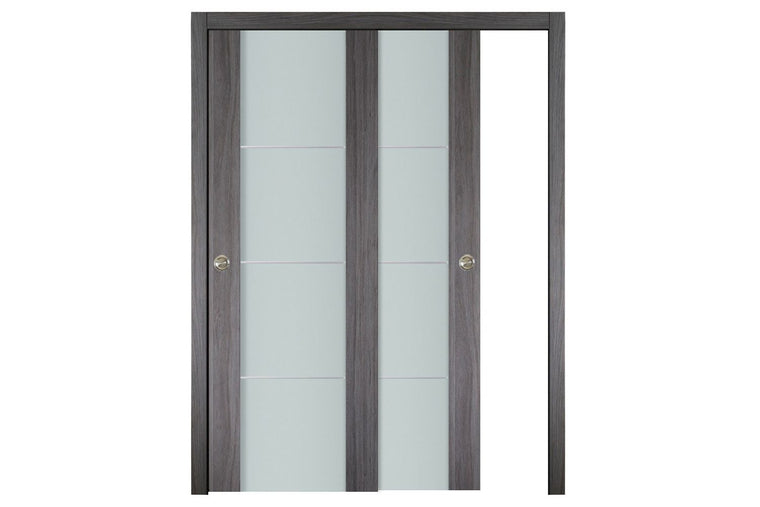 Nova Italia Vetro 3H Swiss Elm Laminate Interior Door| ByPass Door