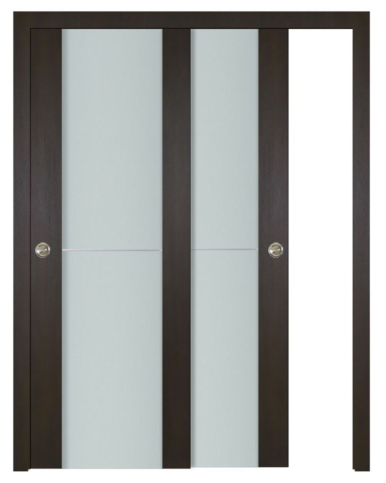 Nova Italia Vetro 1H Premium Wenge Laminate Interior Door| ByPass Door