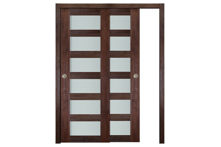 Nova Italia Vetro 6 Lite Prestige Brown Laminate Interior Door| ByPass Door