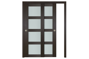 Nova Italia Vetro 4 Lite Premium Wenge Laminate Interior Door| ByPass Door | Buy Doors Online