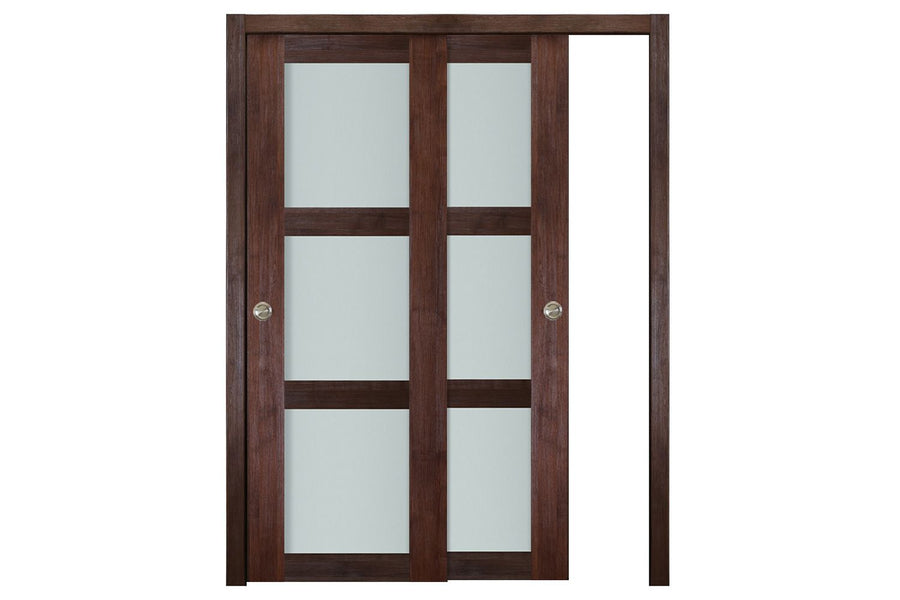 Nova Italia Vetro 3 Lite Prestige Brown Laminate Interior Door| ByPass Door