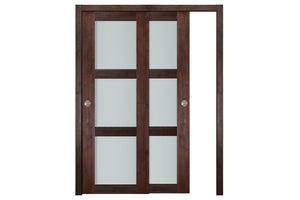 Nova Italia Vetro 3 Lite Prestige Brown Laminate Interior Door| ByPass Door | Buy Doors Online