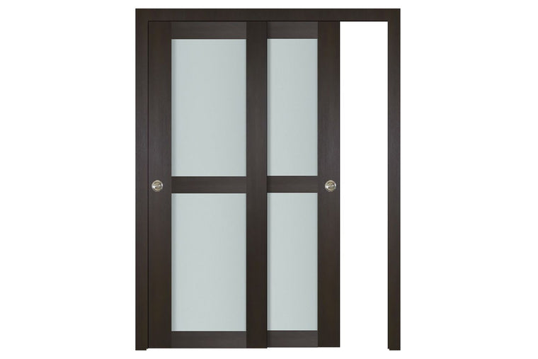 Nova Italia Vetro 2 Lite Premium Wenge Laminate Interior Door| ByPass Door