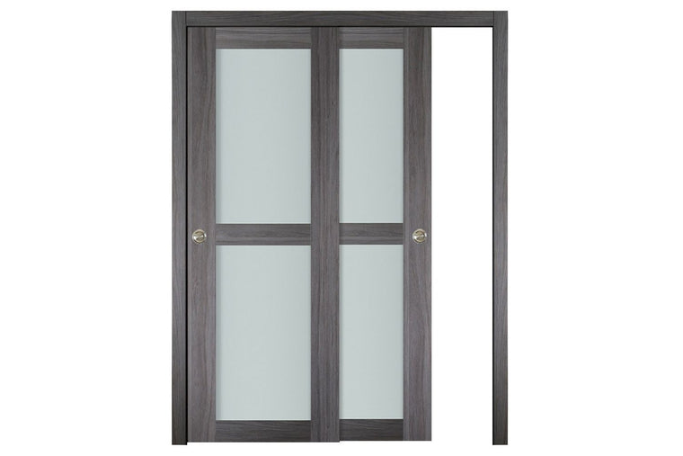 Nova Italia Vetro 2 Lite Swiss Elm Laminate Interior Door| ByPass Door