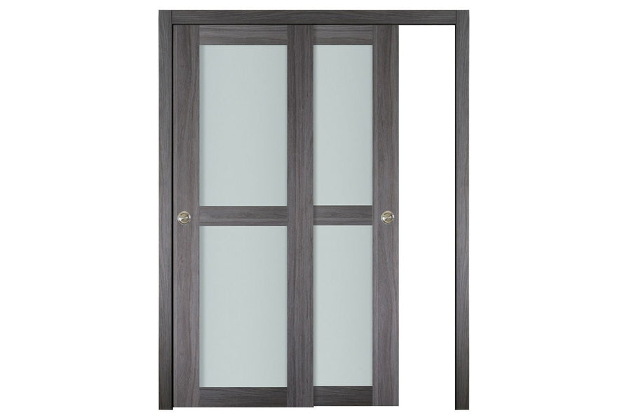 Nova Italia Vetro 2 Lite Swiss Elm Laminate Interior Door| ByPass Door