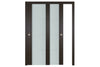 Nova Italia Vetro 3H Premium Wenge Laminate Interior Door| ByPass Door