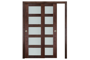 Nova Italia Vetro 5 Lite Prestige Brown Laminate Interior Door| ByPass Door | Buy Doors Online