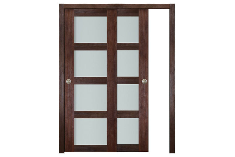 Nova Italia Vetro 4 Lite Prestige Brown Laminate Interior Door| ByPass Door