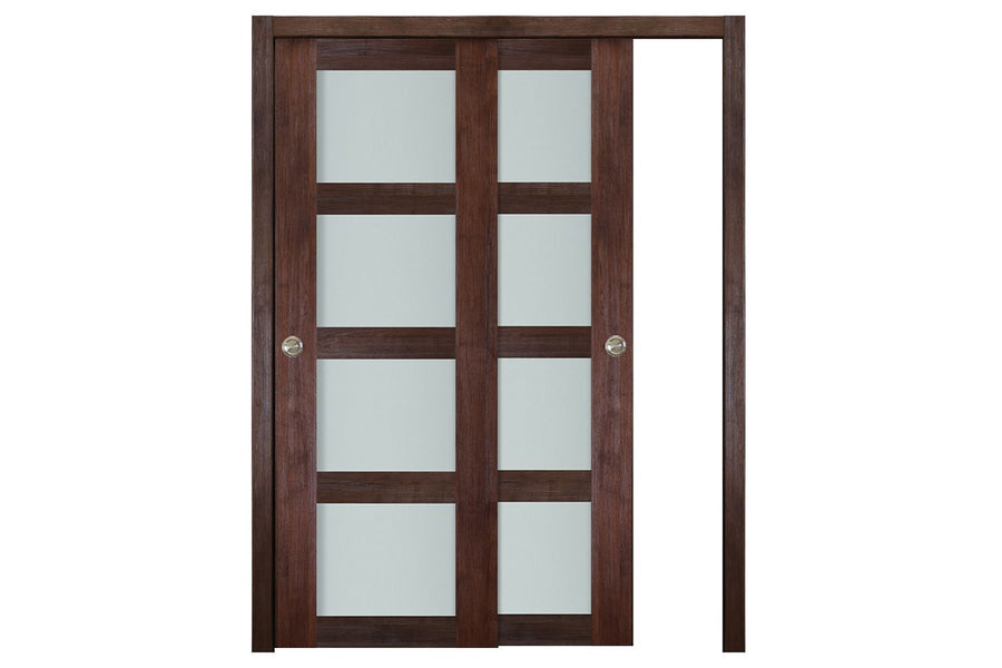 Nova Italia Vetro 4 Lite Prestige Brown Laminate Interior Door| ByPass Door