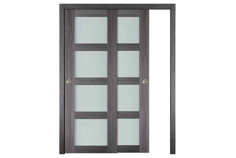 Nova Italia Vetro 4 Lite Swiss Elm Laminate Interior Door| ByPass Door