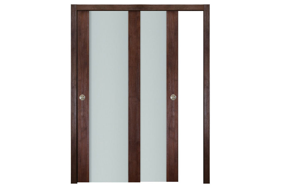 Nova Italia Vetro 01 Prestige Brown Laminate Interior Door| ByPass Door