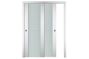 Nova Italia Vetro 1H Alaskan White Laminate Interior Door| ByPass Door | Buy Doors Online