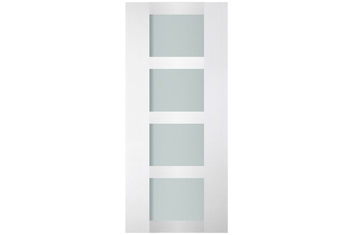 Nova Italia Vetro 4 Lite Alaskan White Laminate Interior Door| ByPass Door