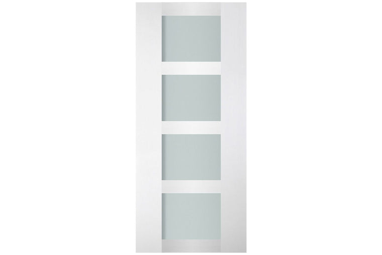 Nova Italia Vetro 4 Lite Alaskan White Laminate Interior Door| ByPass Door