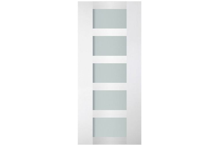 Nova Italia Vetro 5 Lite Alaskan White Laminate Interior Door| ByPass Door