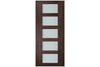 Nova Italia Vetro 5 Lite Prestige Brown Laminate Interior Door| ByPass Door | Buy Doors Online