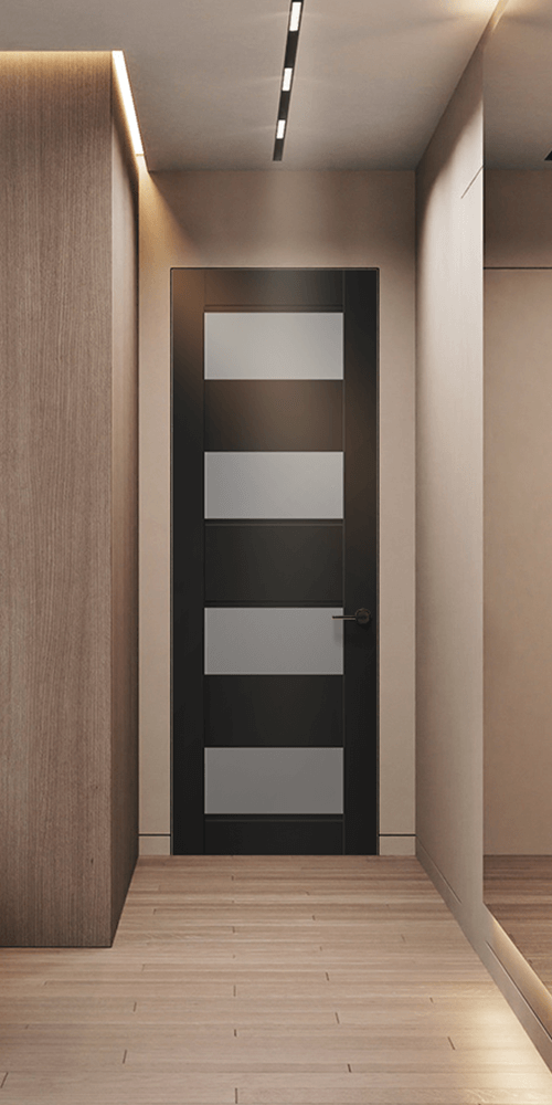 Della Vetro Black Matte Frameless Belldinni Modern Interior Door
