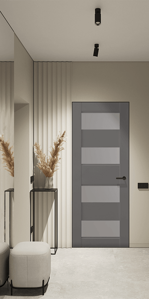 DELLA VETRO GRAY MATTE FRAMELESS BELLDINNI MODERN INTERIOR DOOR | Buy Doors Online