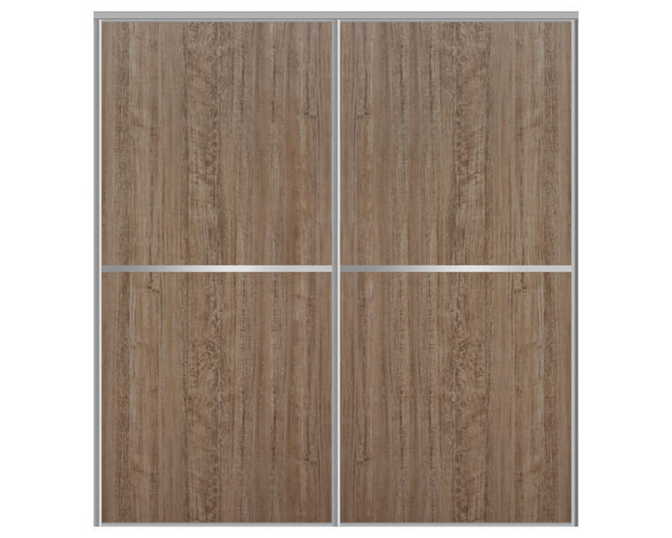 Nova Sliding Closet Doors - Style 02 | Panel Door | Dark Aloe Wood
