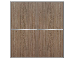 Nova Sliding Closet Doors - Style 02 | Panel Door | Dark Aloe Wood | Buy Doors Online