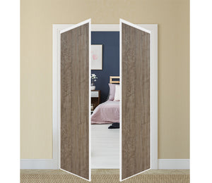 Nova Pivot Closet Doors - Style 01 | Panel Door | Swing Door | Dark Aloe Wood | Buy Doors Online