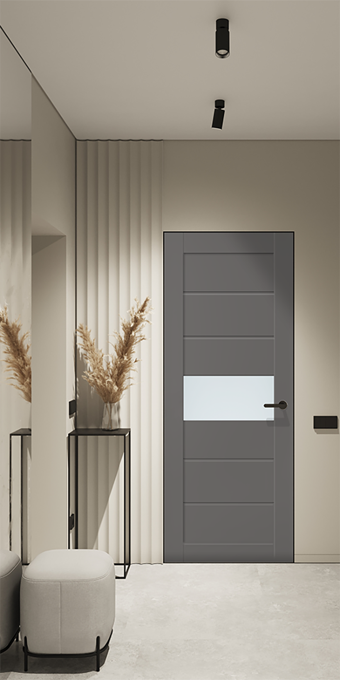 Edna Vetro Snow White Frameless Belldinni Modern Interior Door