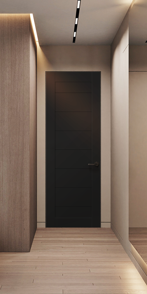 Ermi Black Matte Frameless Belldinni Modern Interior Door