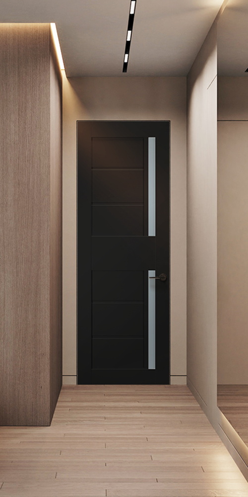 Esta Vetro Black Matte Frameless Belldinni Modern Interior Door