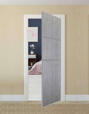 Nova Pivot Closet Doors - Style 04 | Panel Door | Swing Door | Light Grey | Buy Doors Online