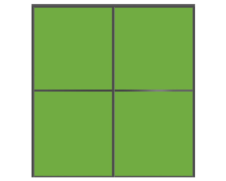 Nova Sliding Closet Doors - Style 02 | Glass Door | Green