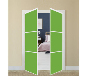 Nova Pivot Closet Doors - Style 03 | Glass Door | Swing Door | Green | Buy Doors Online