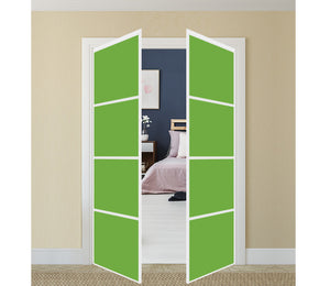 Nova Pivot Closet Doors - Style 04 | Glass Door | Swing Door | Green | Buy Doors Online