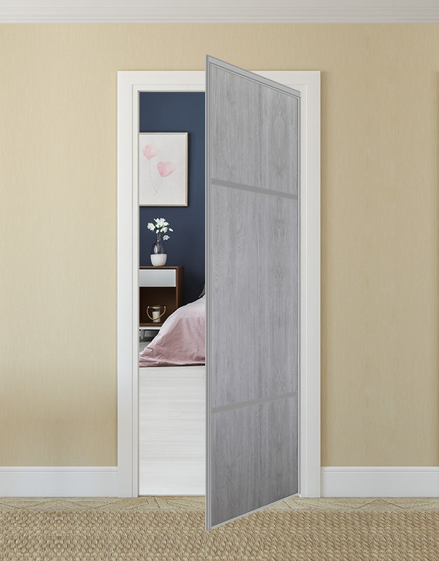 Nova Pivot Closet Doors - Style 10 | Panel Door | Swing Door | Light Grey