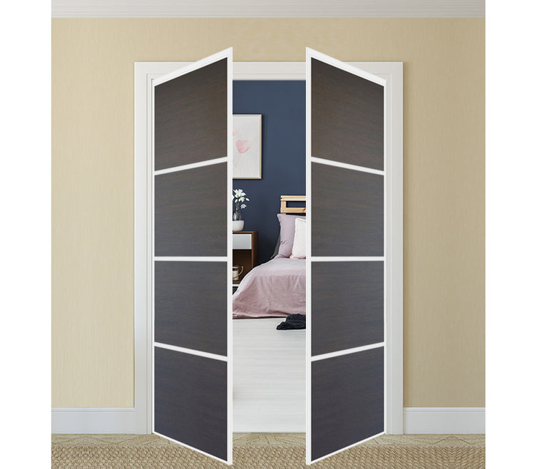 Nova Pivot Closet Doors - Style 04 | Panel Door | Swing Door | Japan Oak