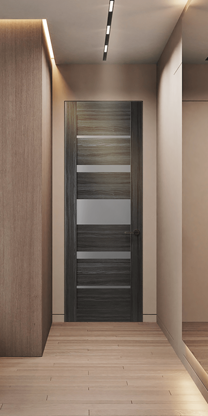 Kina Vetro Gray Oak Belldinni Modern Interior Door