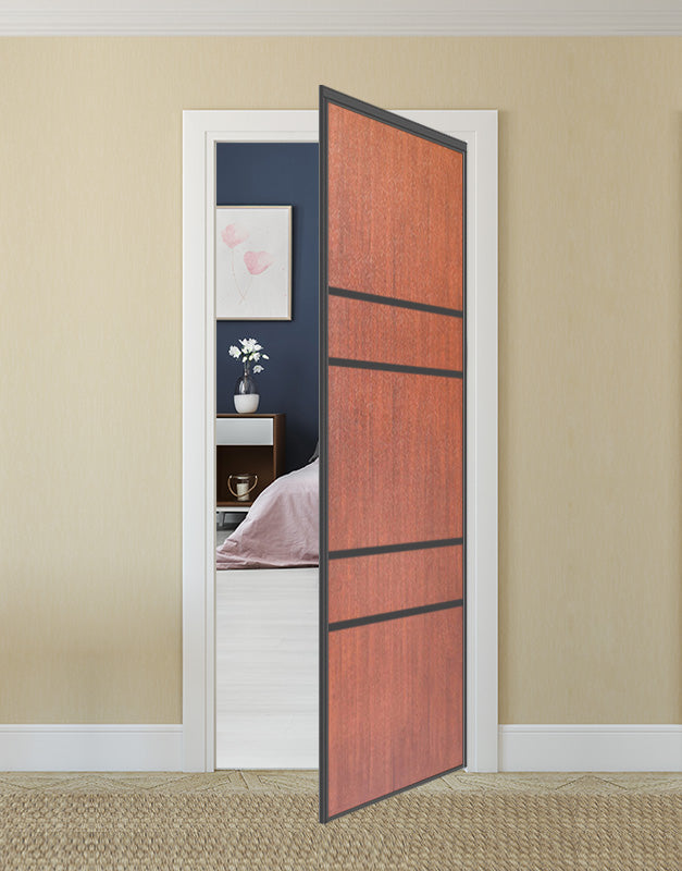 Nova Pivot Closet Doors - Style 08 | Panel Door | Swing Door | Korean Mahogany