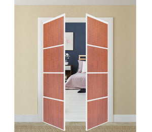 Nova Pivot Closet Doors - Style 04 | Panel Door | Swing Door | Korean Mahogany | Buy Doors Online