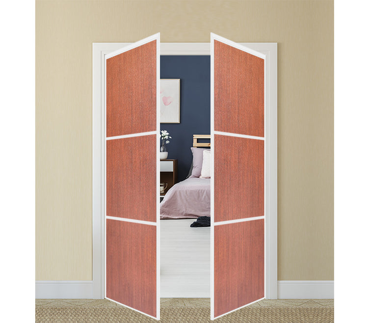 Nova Pivot Closet Doors - Style 03 | Panel Door | Swing Door | Korean Mahogany